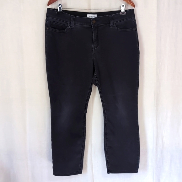 Liz Claiborne Petite Black Wash Slim Leg Jeans Size 14P - Picture 1 of 5
